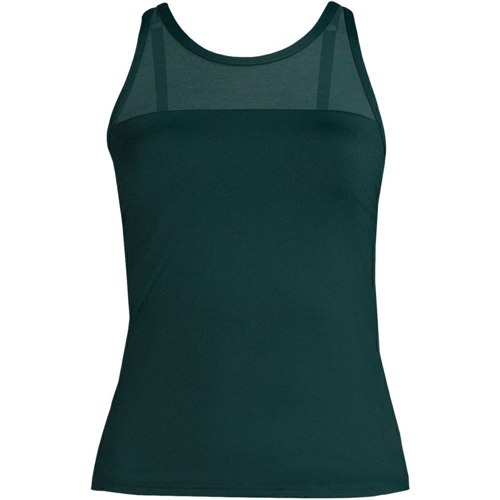 Land's End plus Standard size Tankini high neck power mesh soft Balsam Various